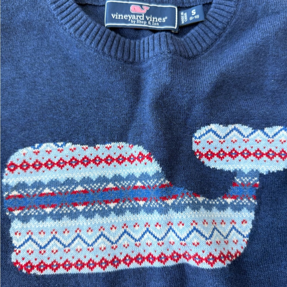 Vineyard Vines Navy Whale Sweater - Picture 2 of 3